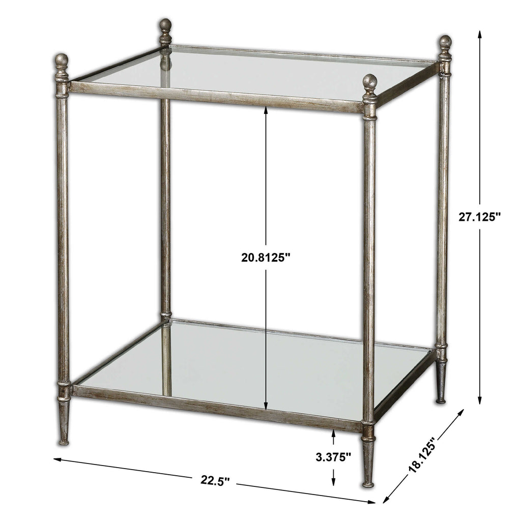 Gannon Mirrored Glass End Table