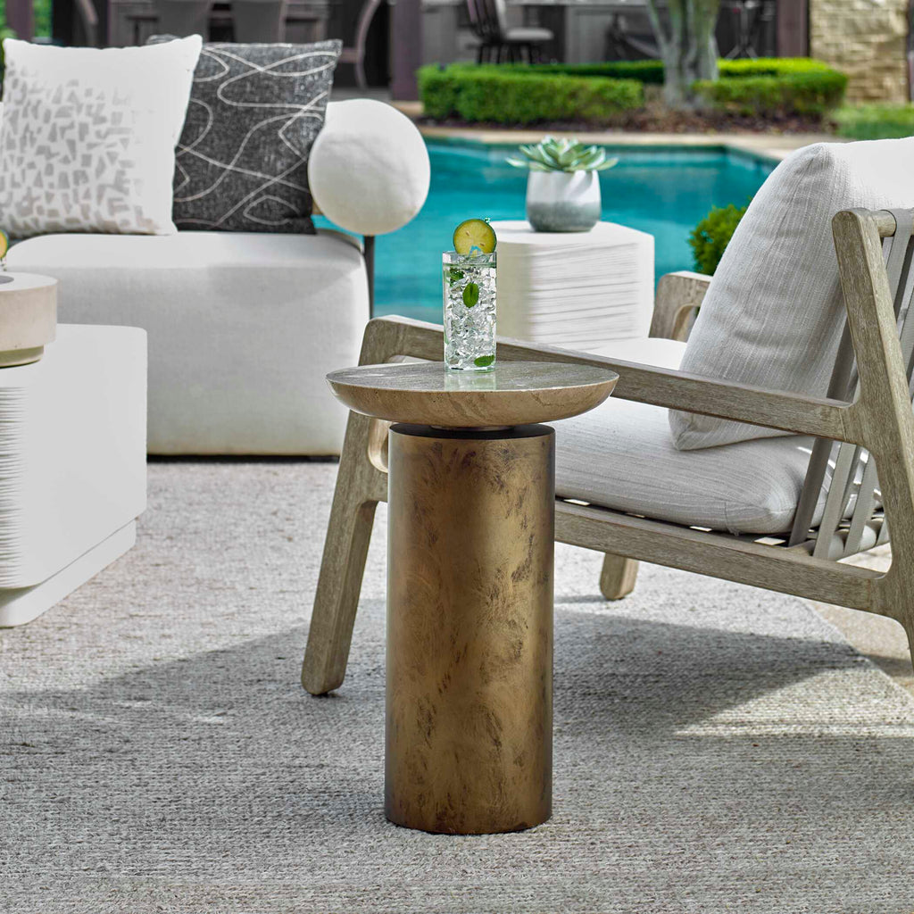 Oslo Brass Outdoor Accent Table