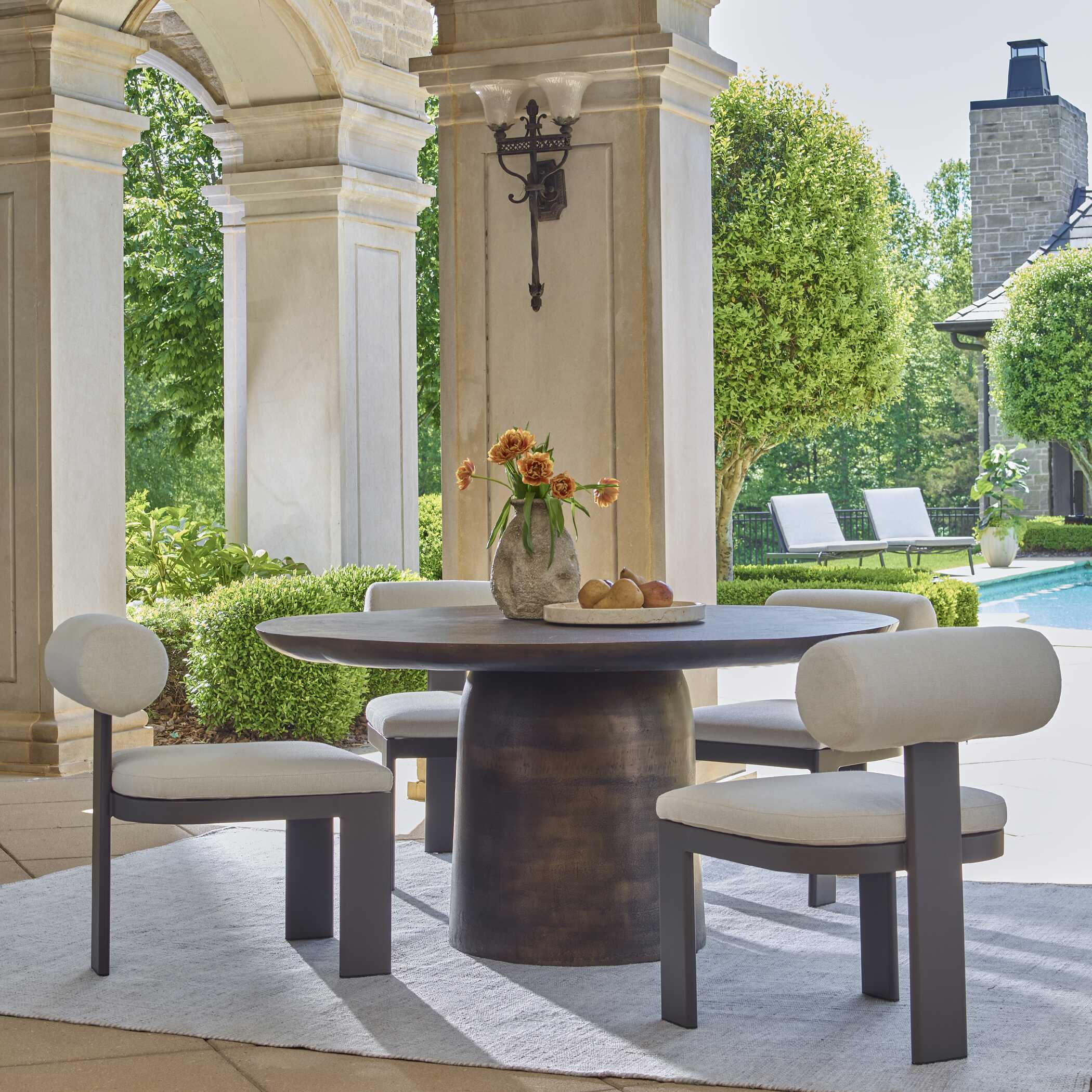 Madrone Golden Dark Bronze Outdoor Dining Table