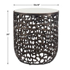 Sabena White Marble Outdoor Side Table