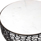 Sabena White Marble Outdoor Coffee Table