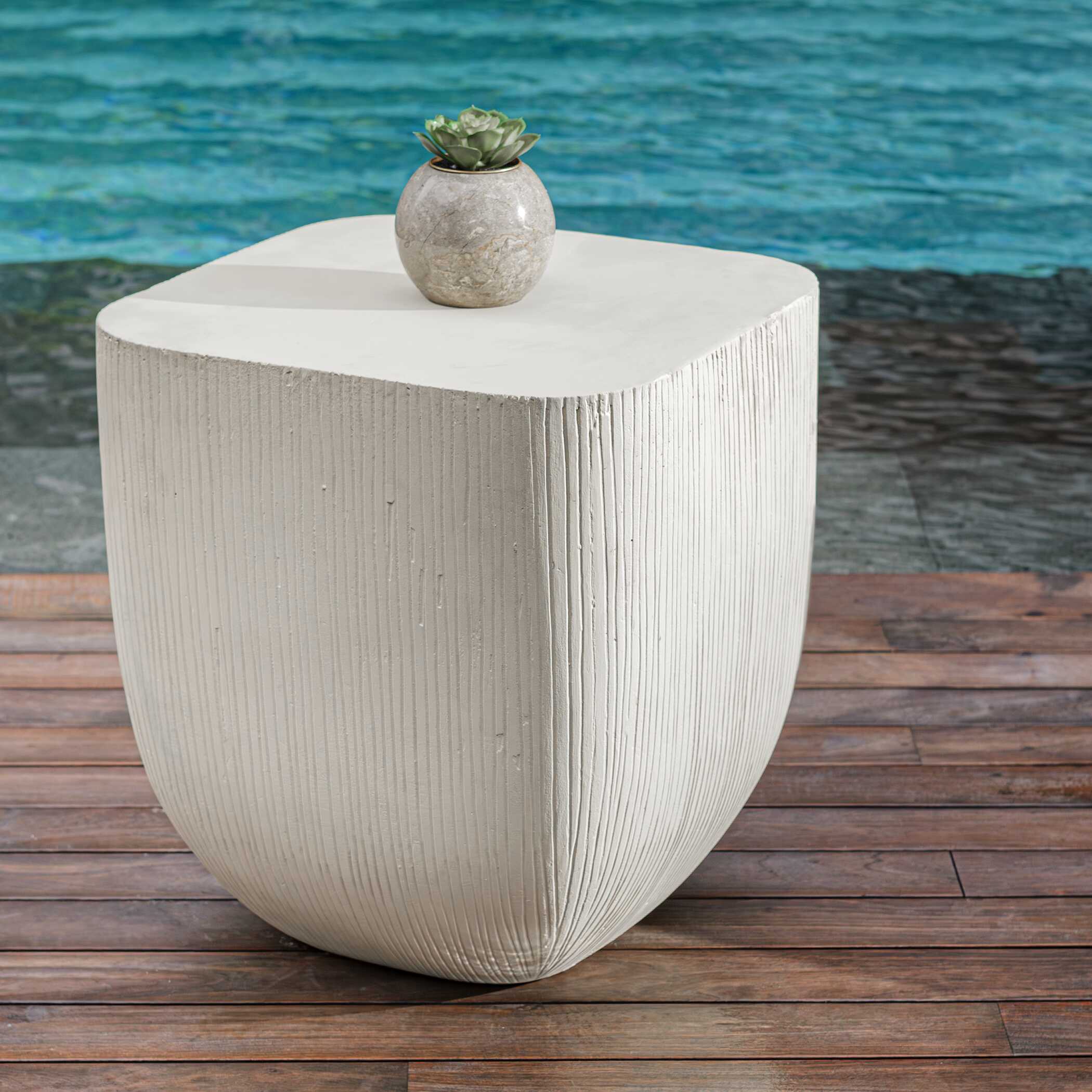 Alma Concrete Outdoor Side Table