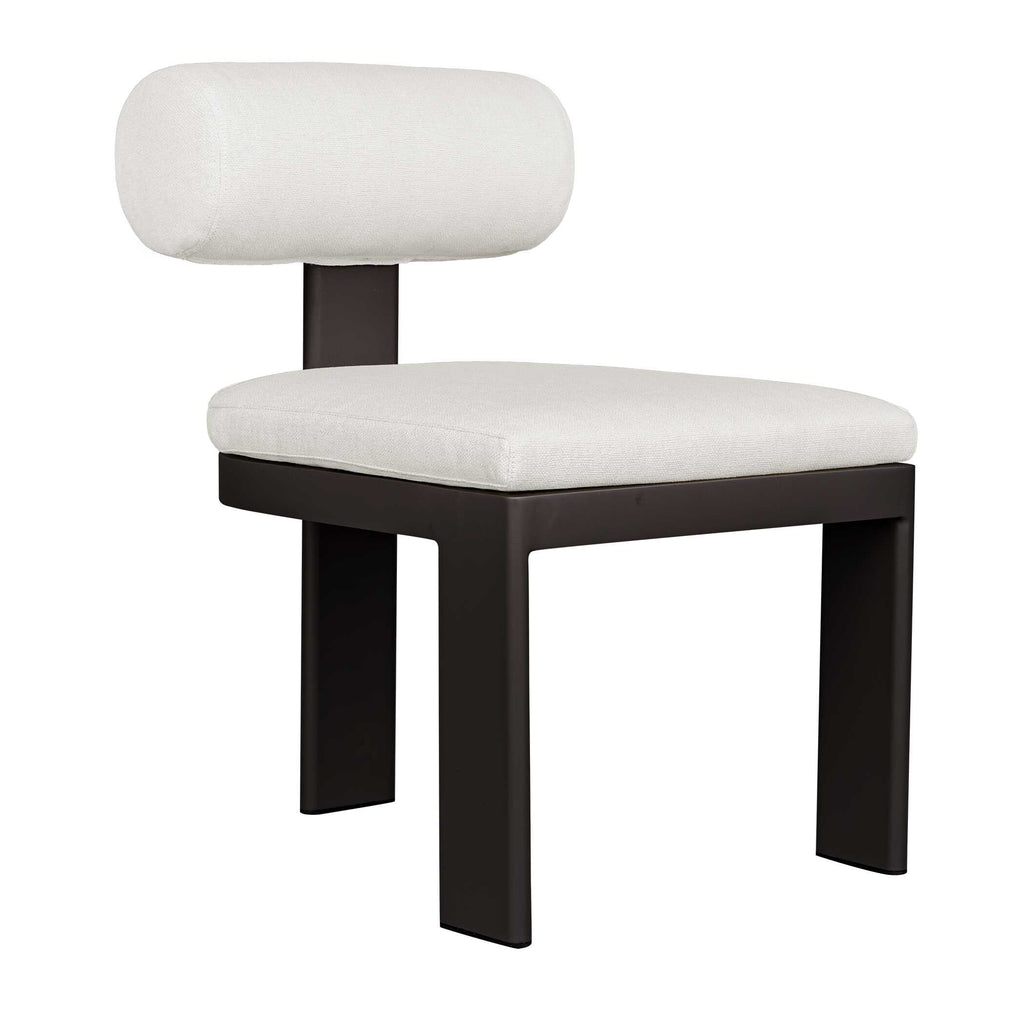 Bolster Back White Outdoor Dining Chair