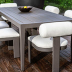 Bolster Back White Outdoor Dining Chair