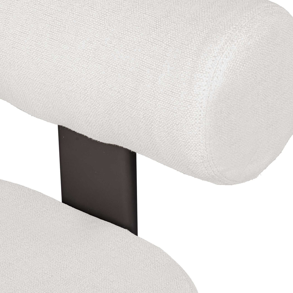 Bolster Back White Outdoor Dining Chair