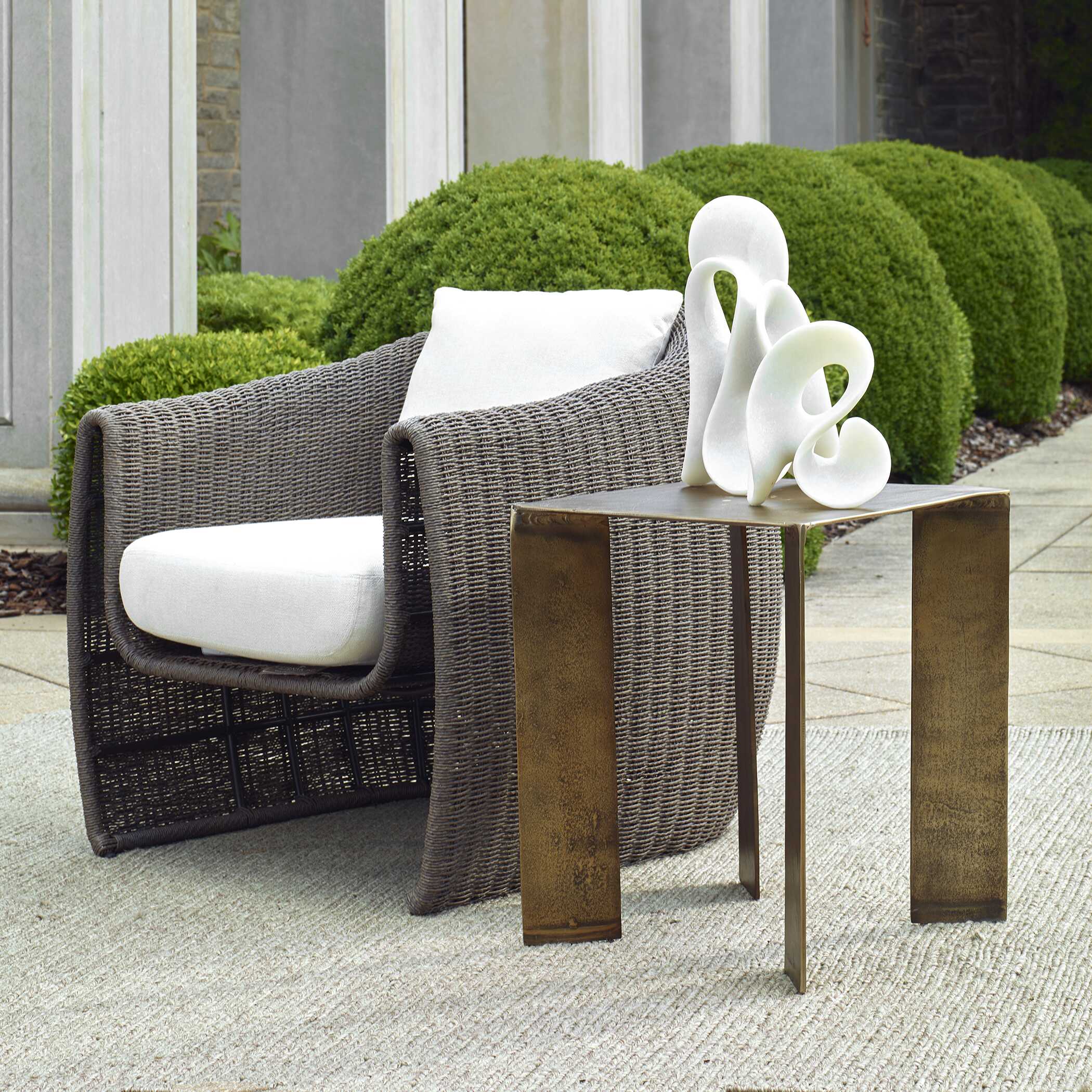 Reade Brass Outdoor Accent Table