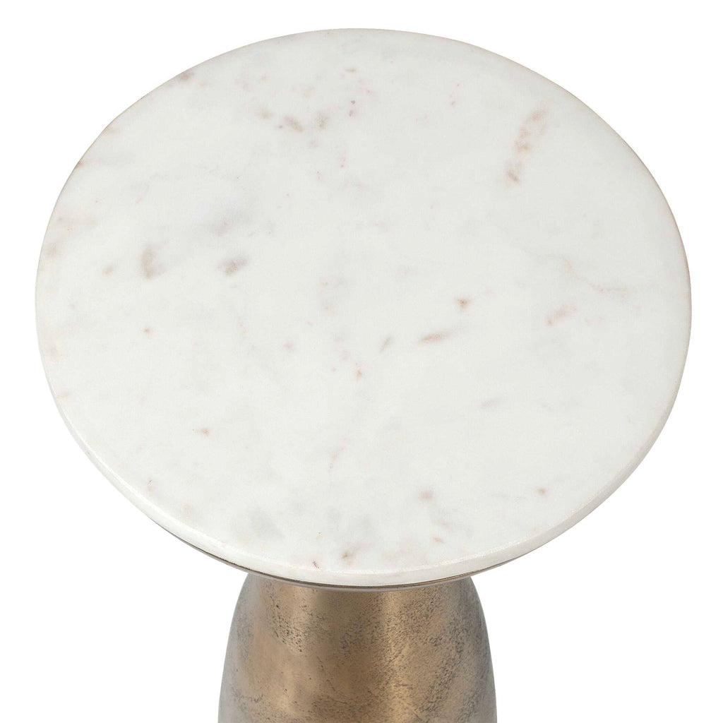 Torin Marble & Brass Drink Table