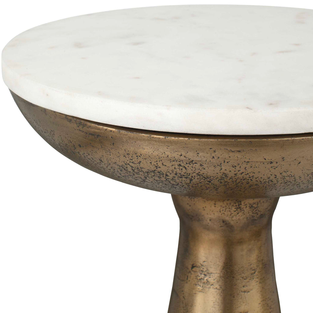 Torin Marble & Brass Drink Table