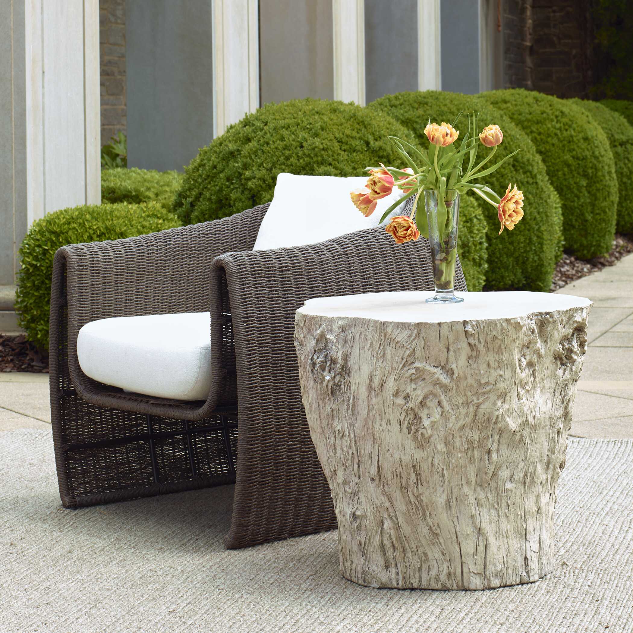 Oakmont White Outdoor Side Table