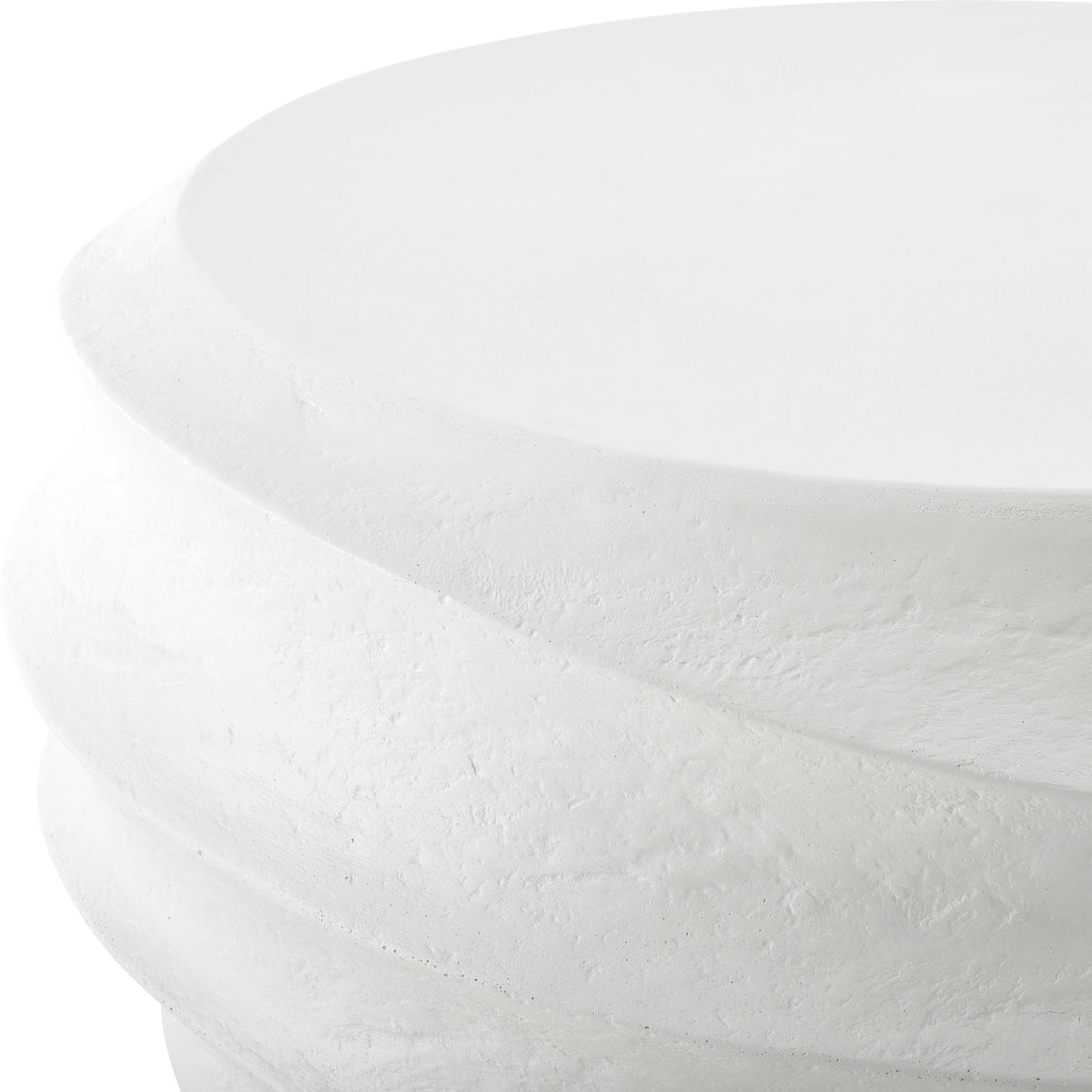 Winded Outdoor White Coffee Table