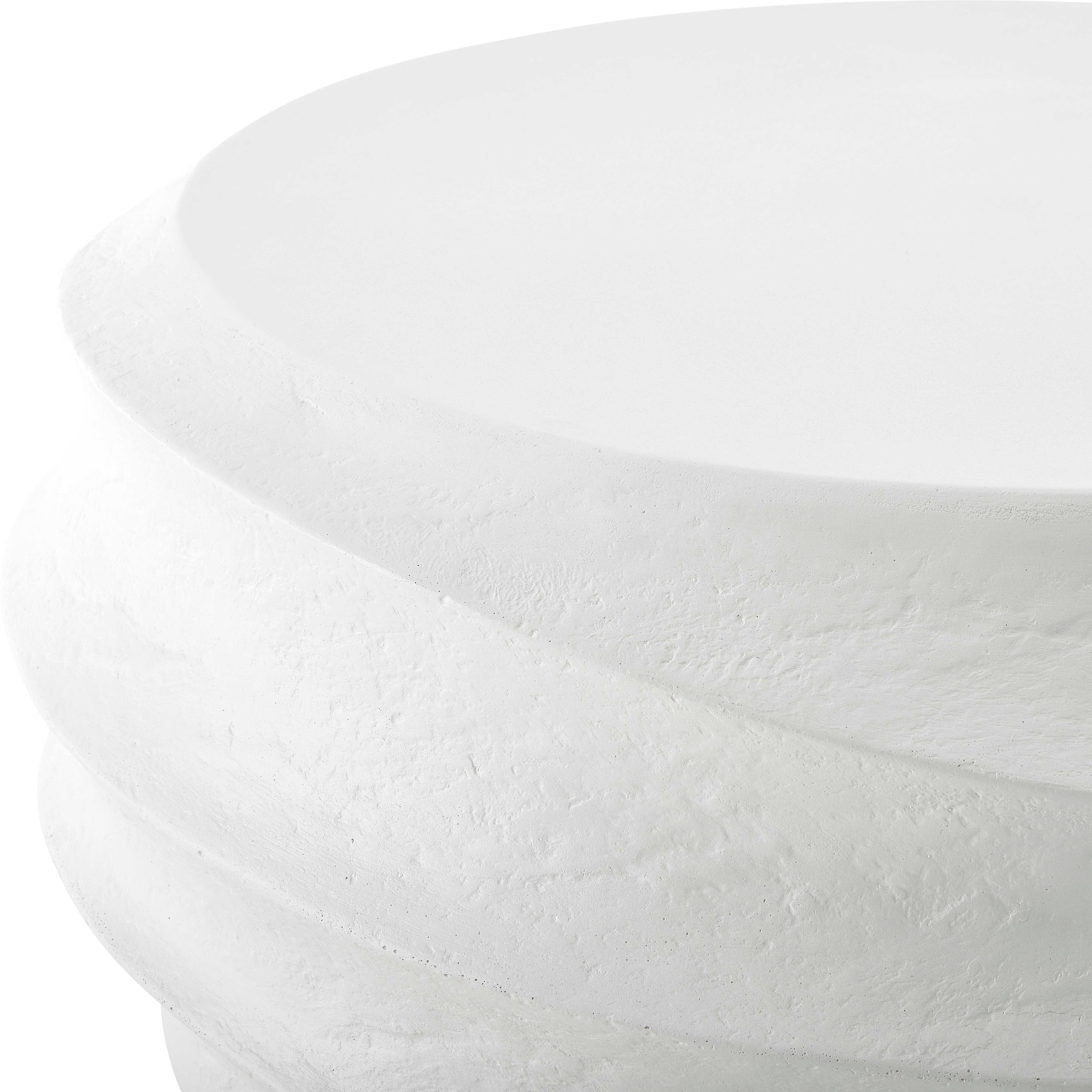 Winded Outdoor White Coffee Table