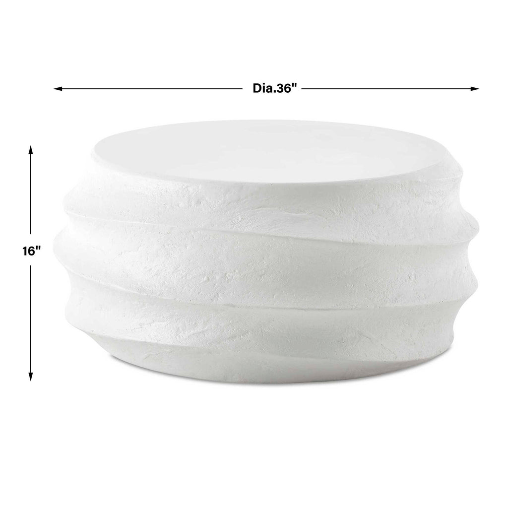 Winded Outdoor White Coffee Table