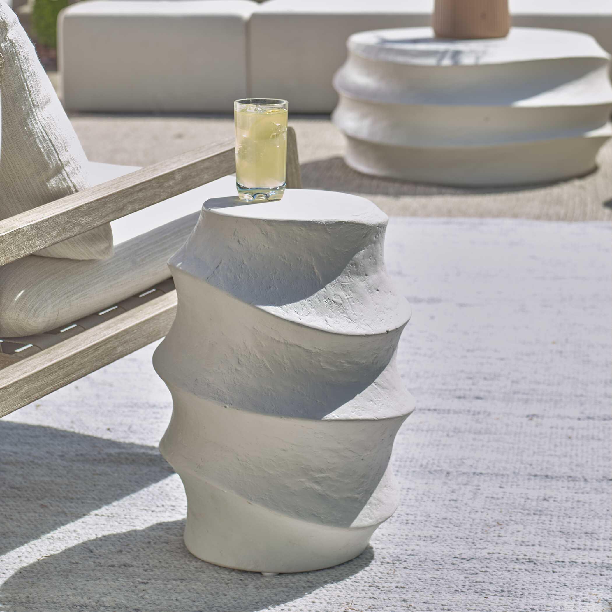 Winded Outdoor White Accent Table