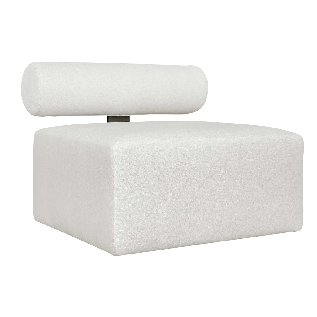 Bolster Back White Armless Outdoor Sofa