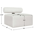 Bolster Back White Armless Outdoor Sofa