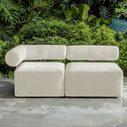 Bolster Back White Outdoor Corner Sofa