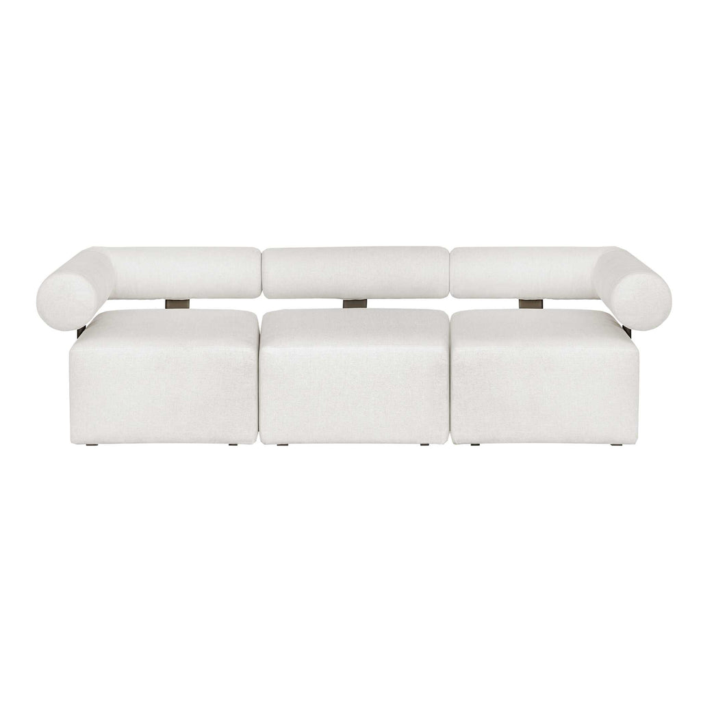 Bolster Back White Outdoor Corner Sofa