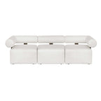 Bolster Back White Outdoor Corner Sofa