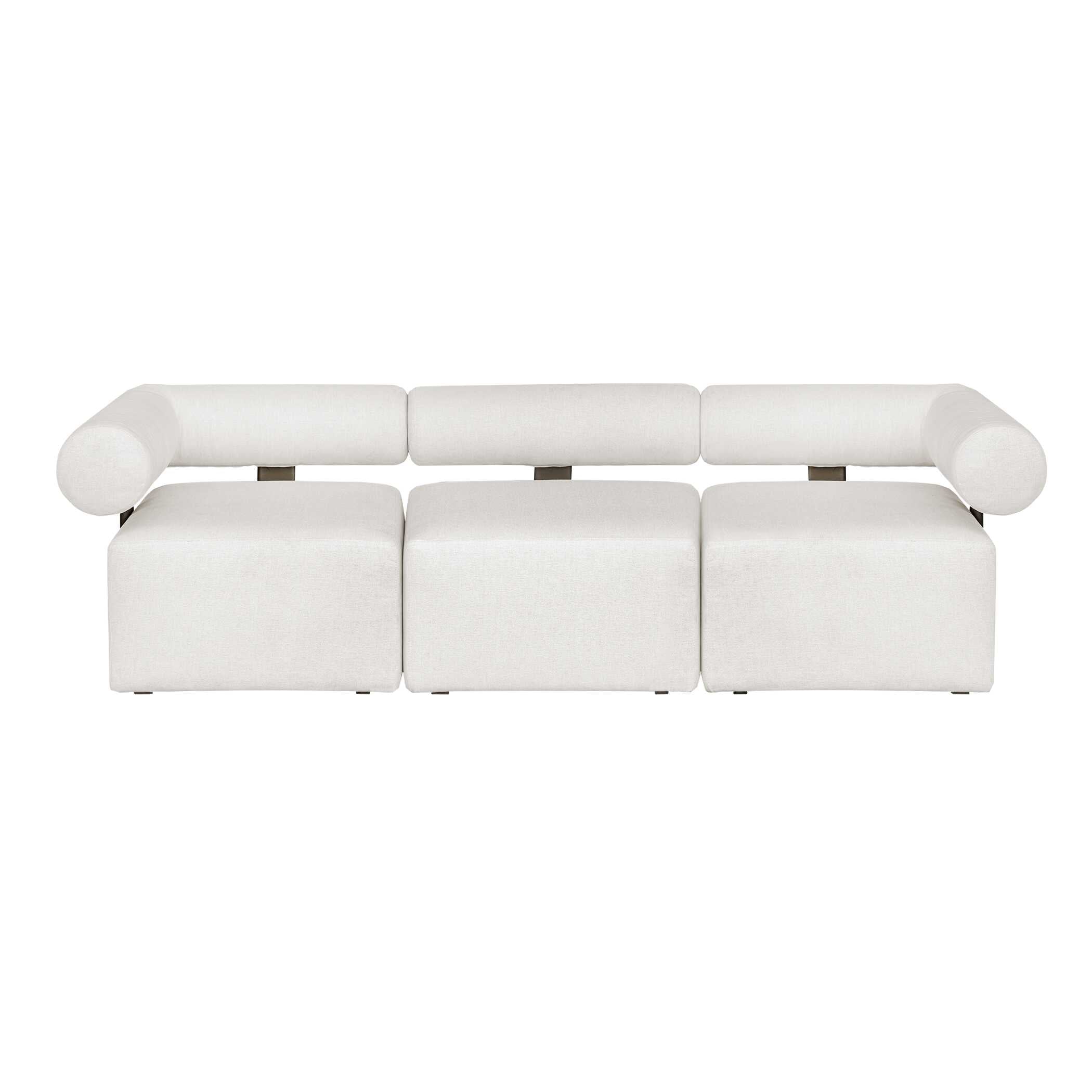 Bolster Back White Outdoor Corner Sofa