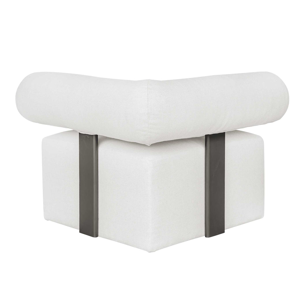 Bolster Back White Outdoor Corner Sofa