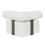 Bolster Back White Outdoor Corner Sofa