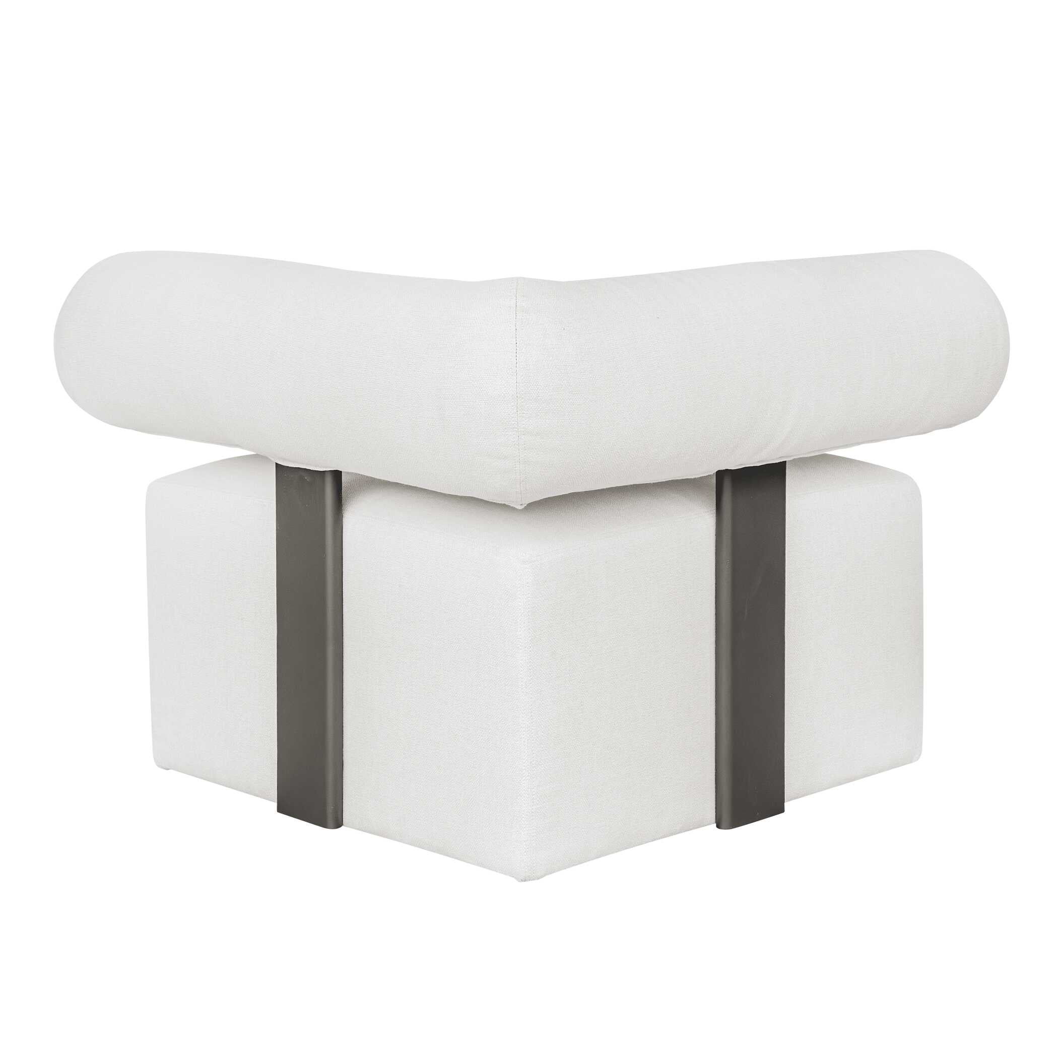 Bolster Back White Outdoor Corner Sofa