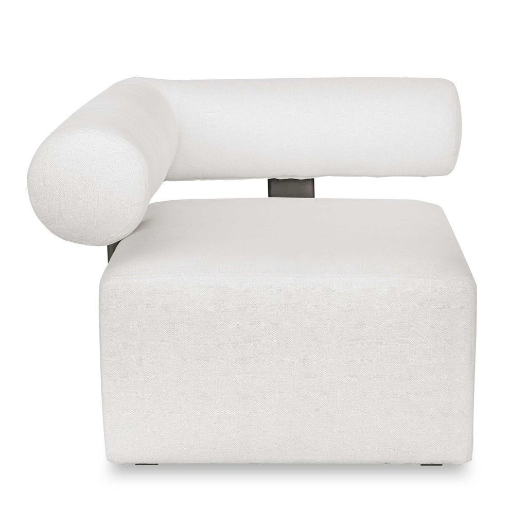 Bolster Back White Outdoor Corner Sofa