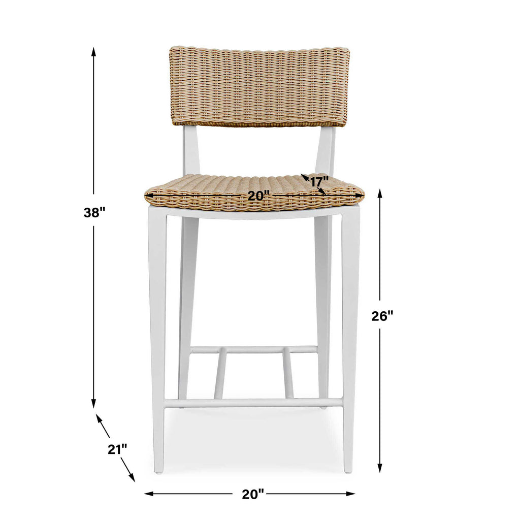 Calbas White Outdoor Counter Stool