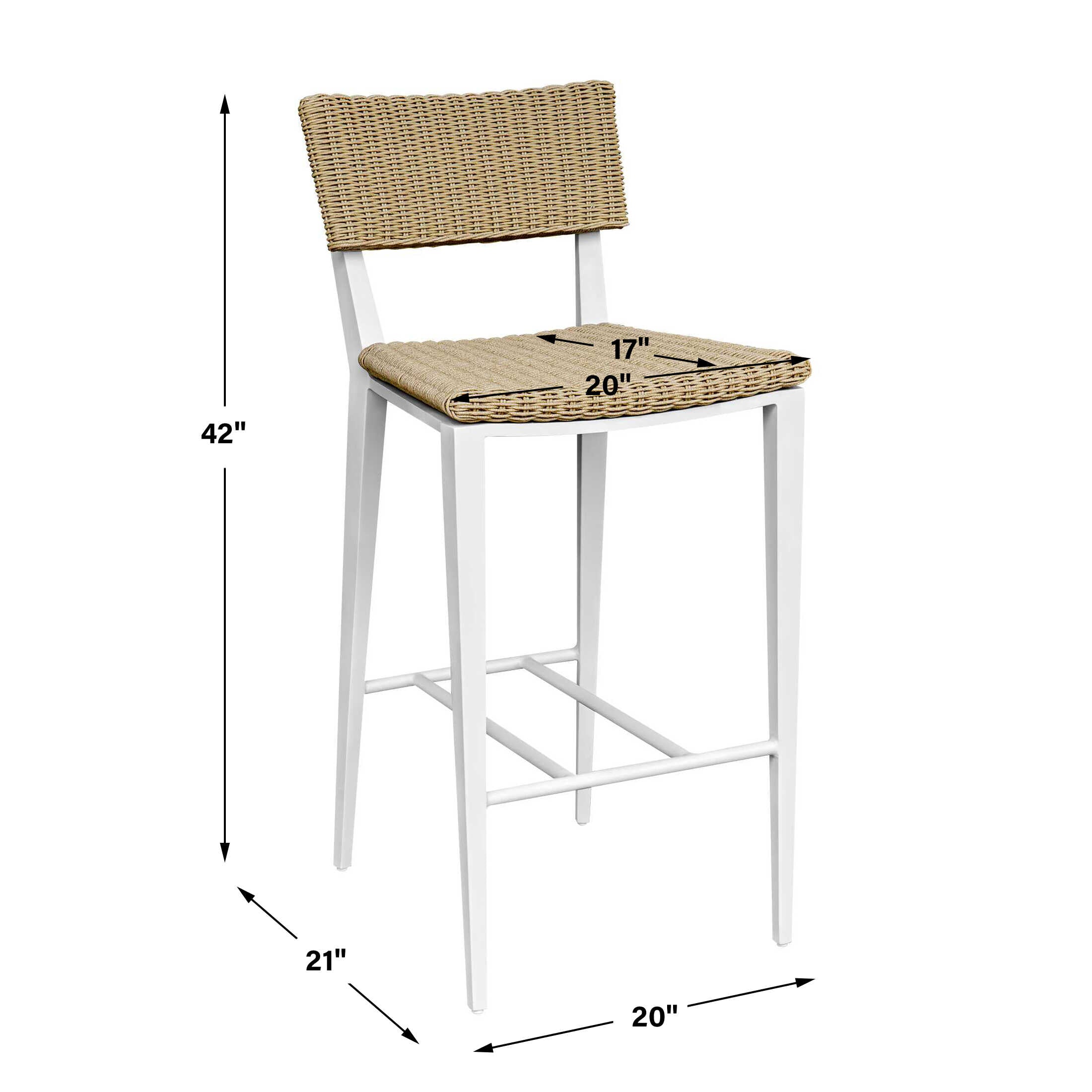 Calbas White Outdoor Bar Stool
