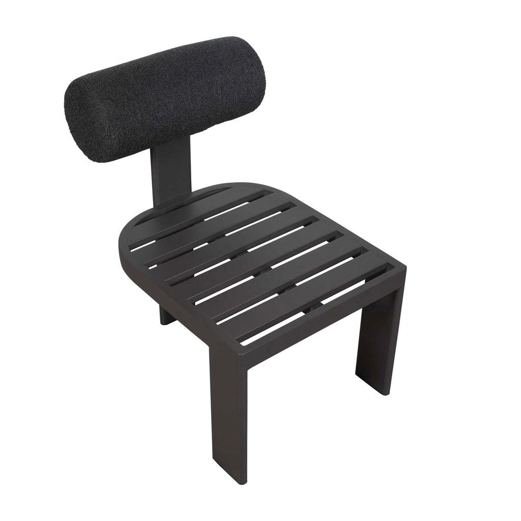 Bolster Back Charcoal Outdoor Dining Chair