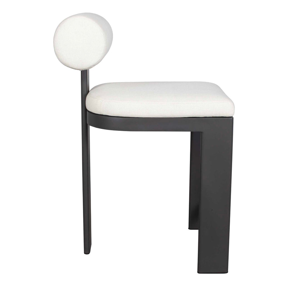 Bolster Back White Outdoor Counter Stool