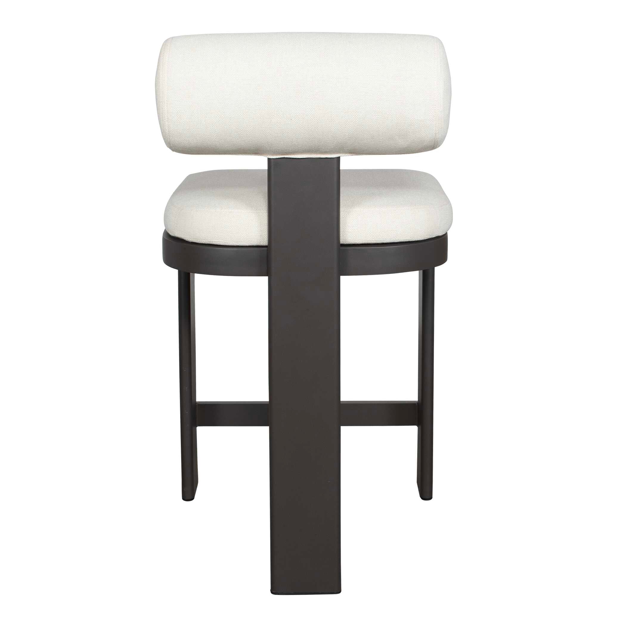Bolster Back White Outdoor Counter Stool