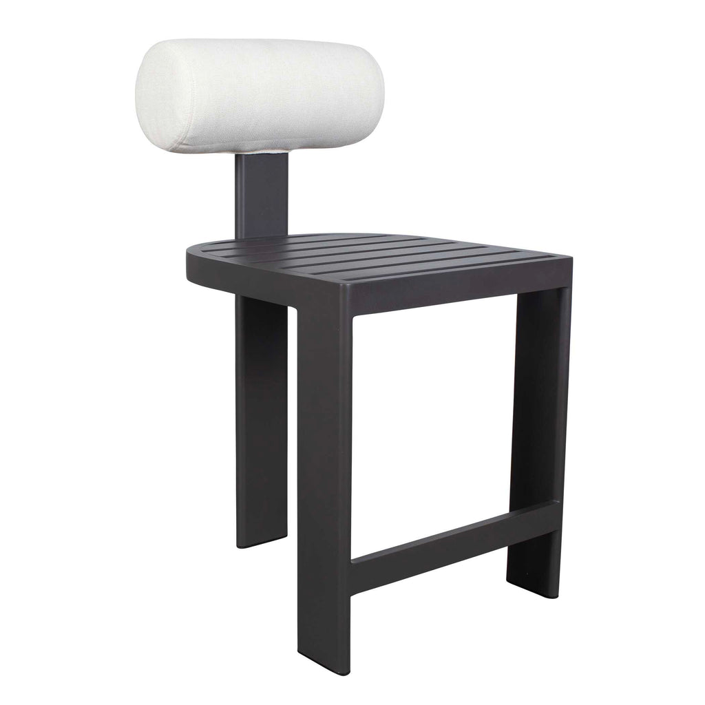 Bolster Back White Outdoor Counter Stool