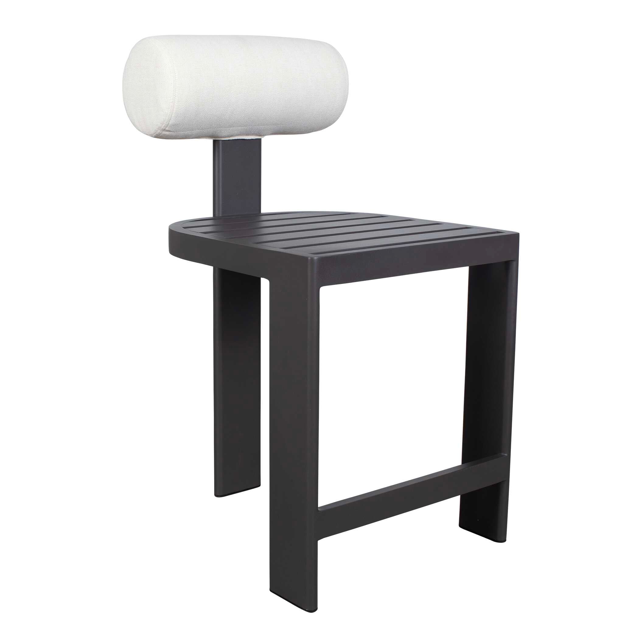 Bolster Back White Outdoor Counter Stool