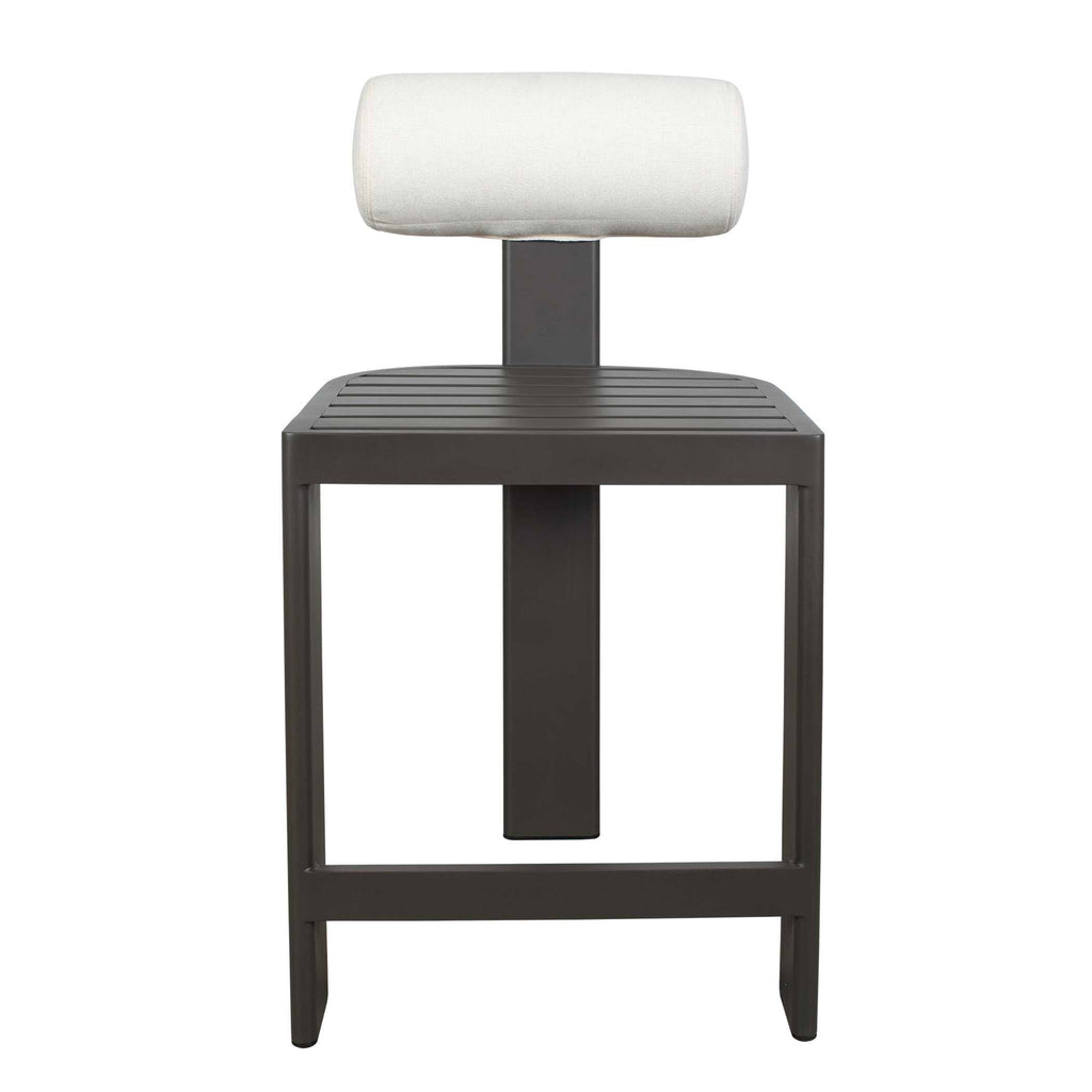 Bolster Back White Outdoor Counter Stool