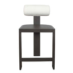 Bolster Back White Outdoor Counter Stool