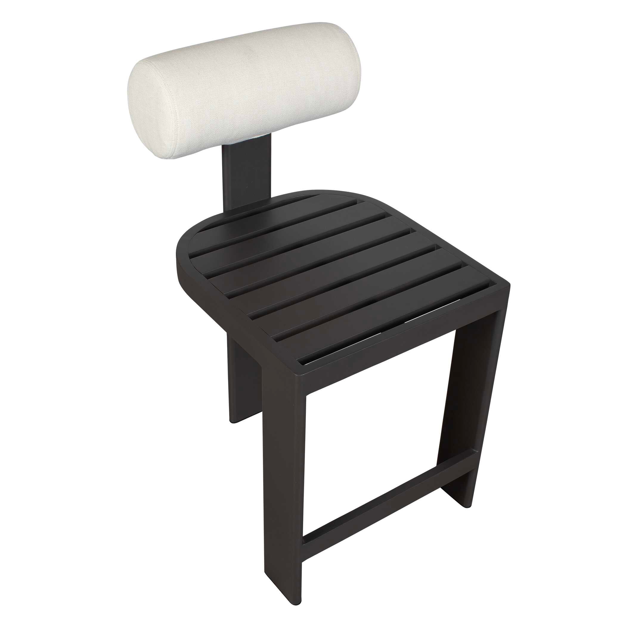 Bolster Back White Outdoor Counter Stool