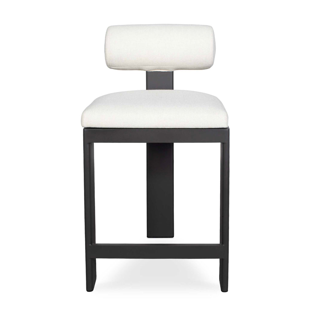 Bolster Back White Outdoor Counter Stool