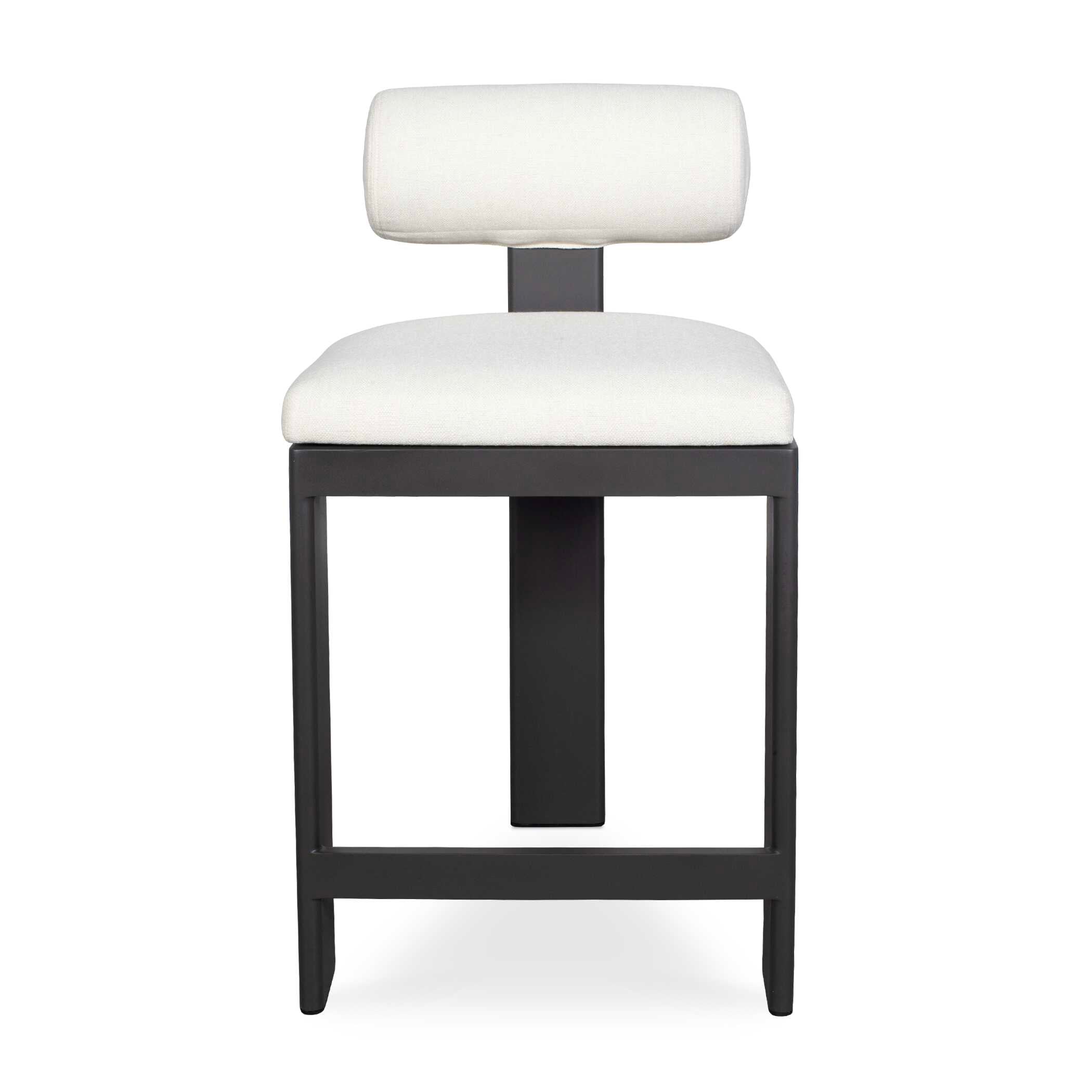 Bolster Back White Outdoor Counter Stool