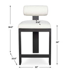 Bolster Back White Outdoor Counter Stool