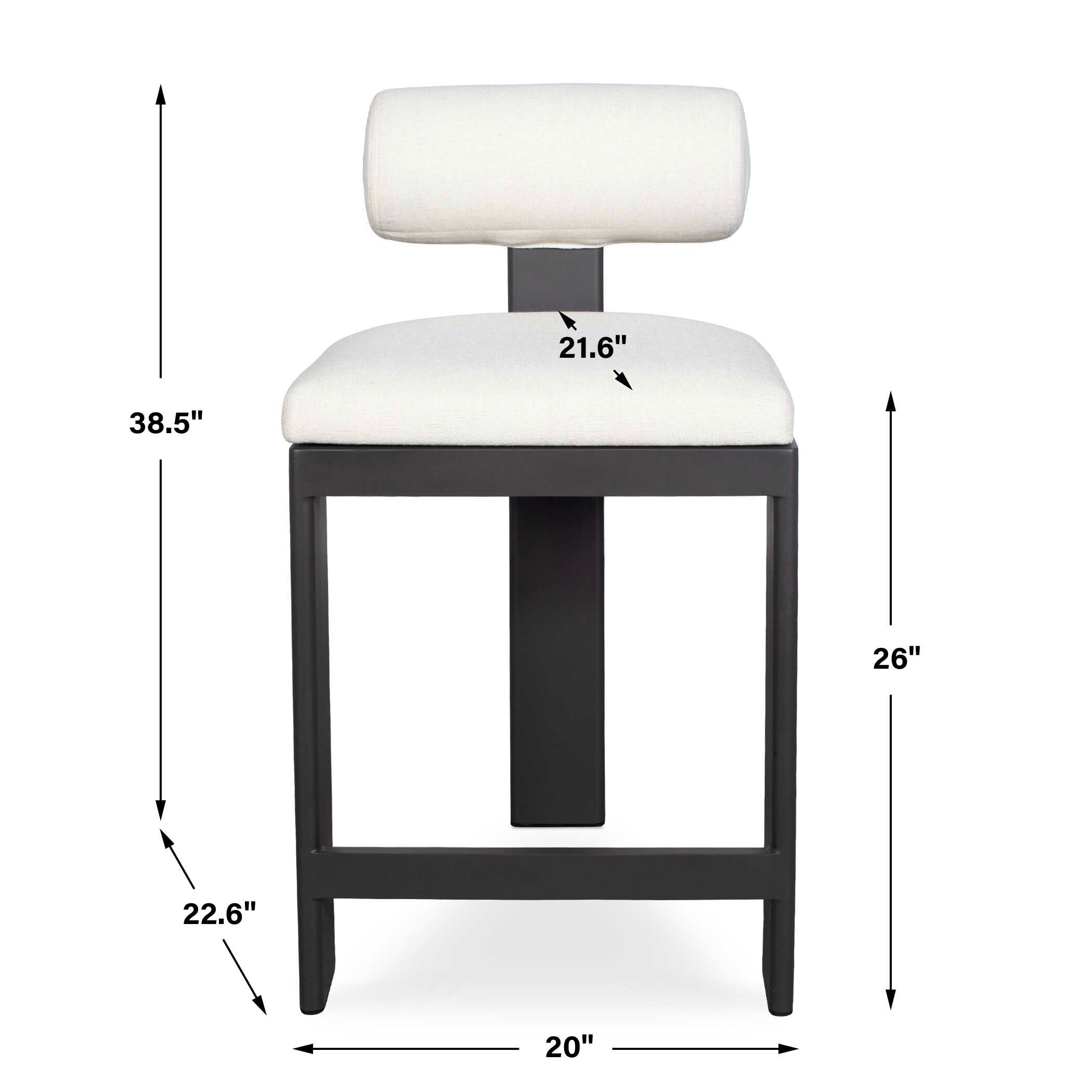 Bolster Back White Outdoor Counter Stool