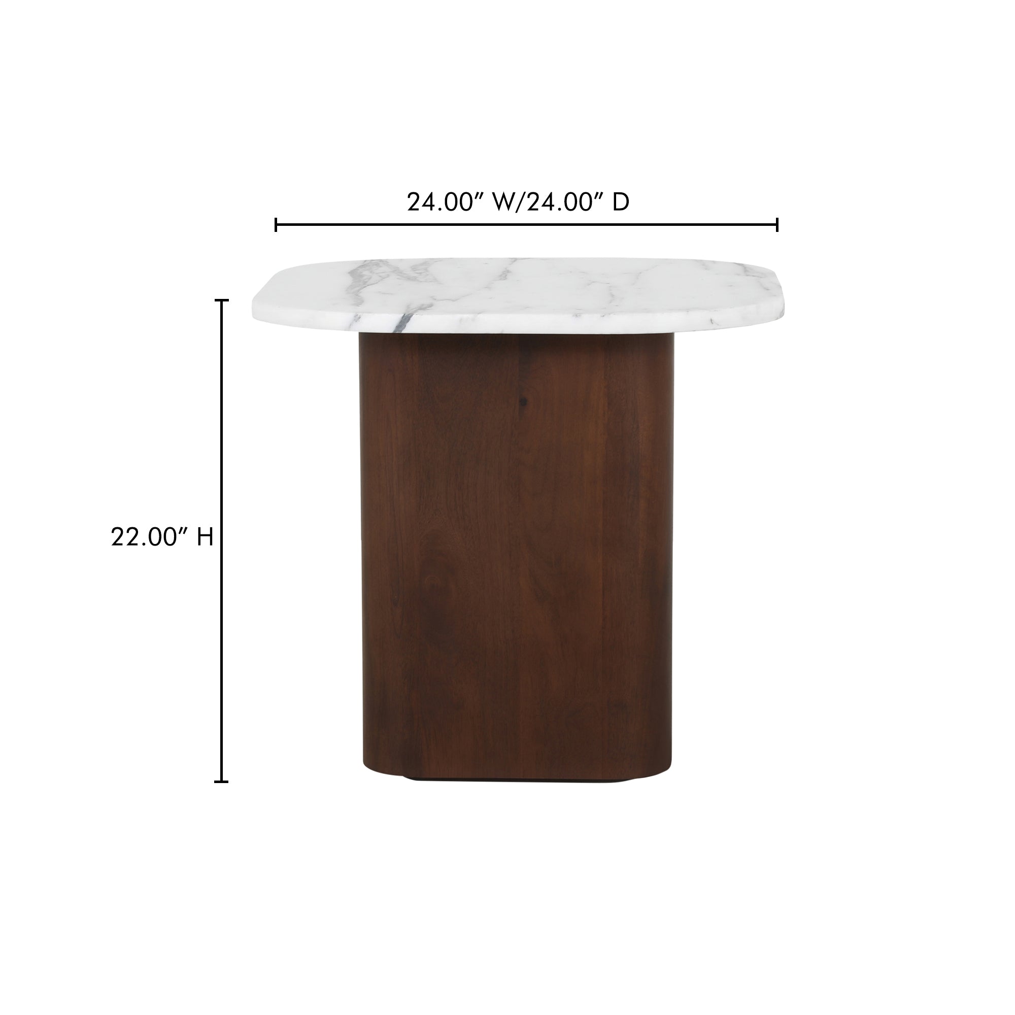 Dash Accent Table White Calacatta Marble
