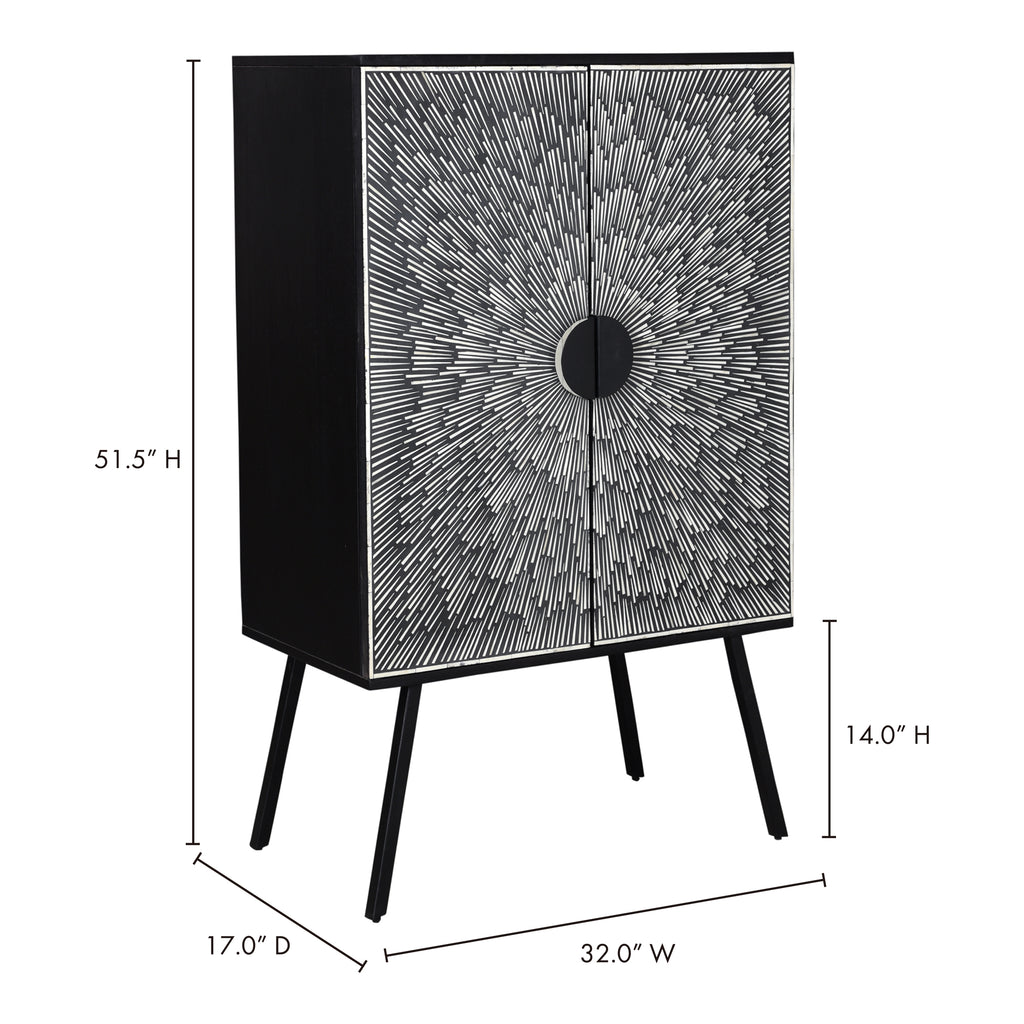 Sunburst Wine Cabinet Black