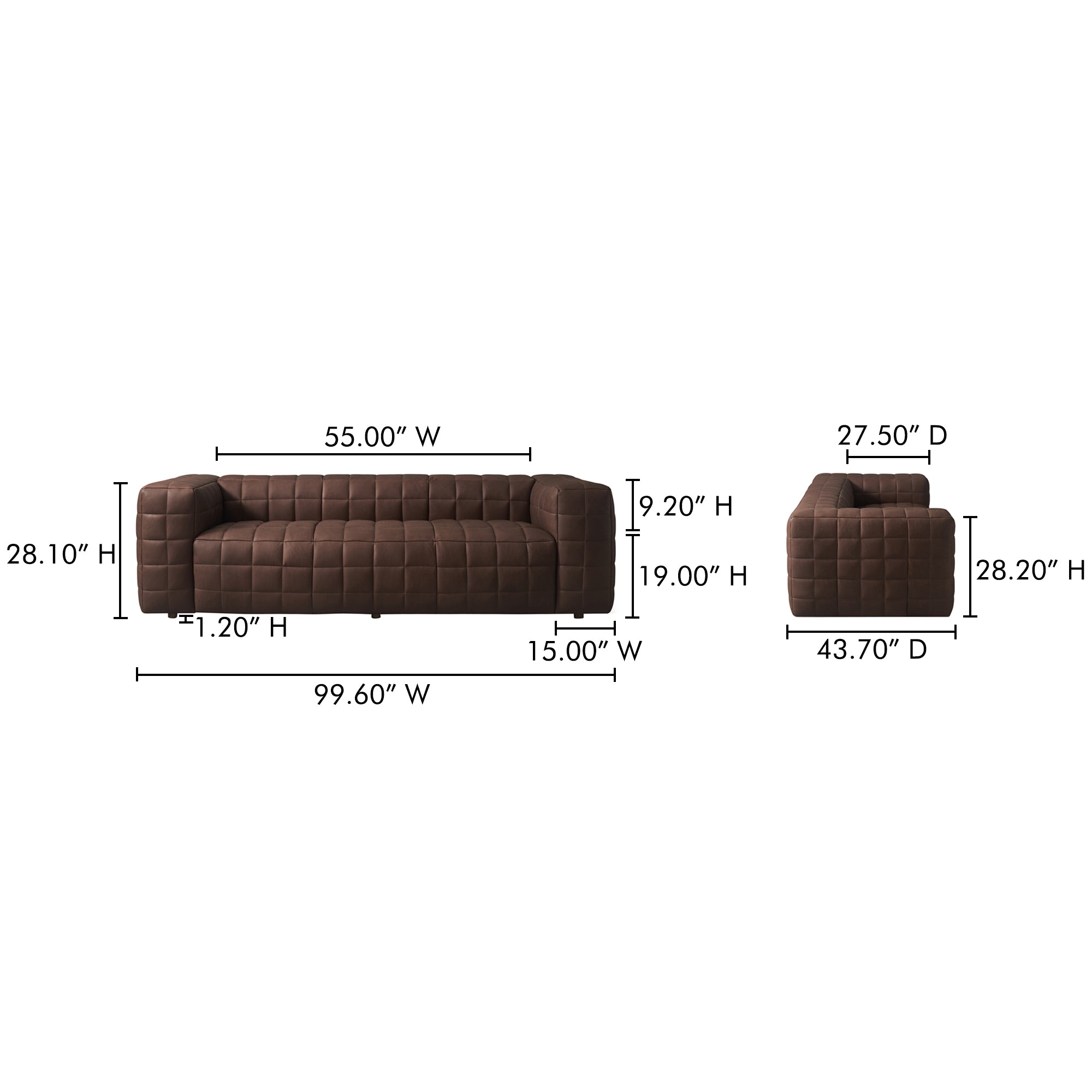 Callan Sofa Dark Brown