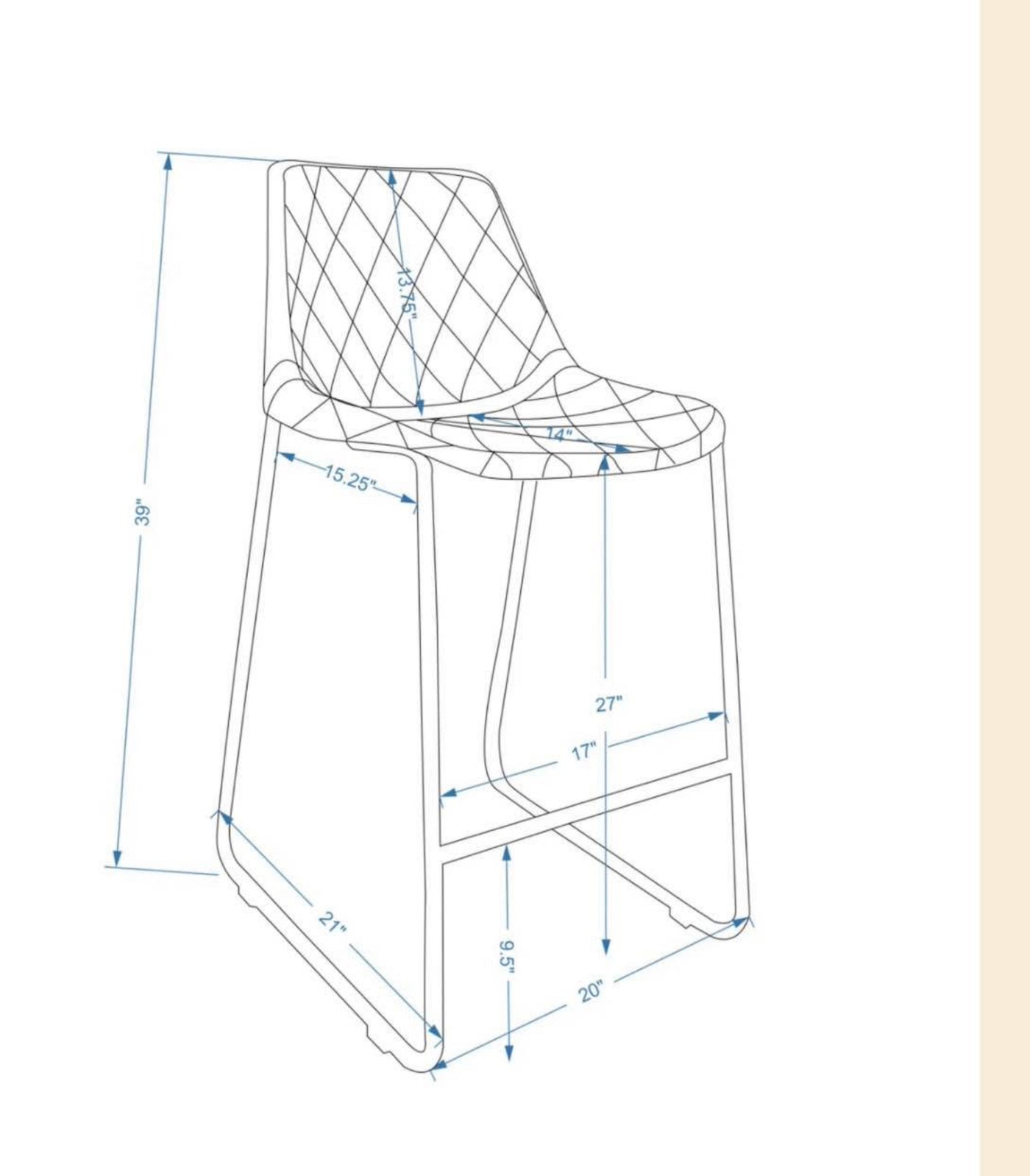 Special Buy—Leather Quilt Design Counter Stools