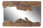 Brown Wood Abstract Live Edge Mirror