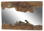 Brown Wood Abstract Live Edge Mirror