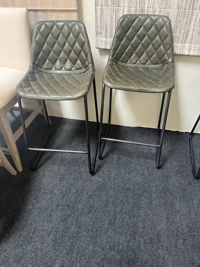 Special Buy—Leather Quilt Design Counter Stools