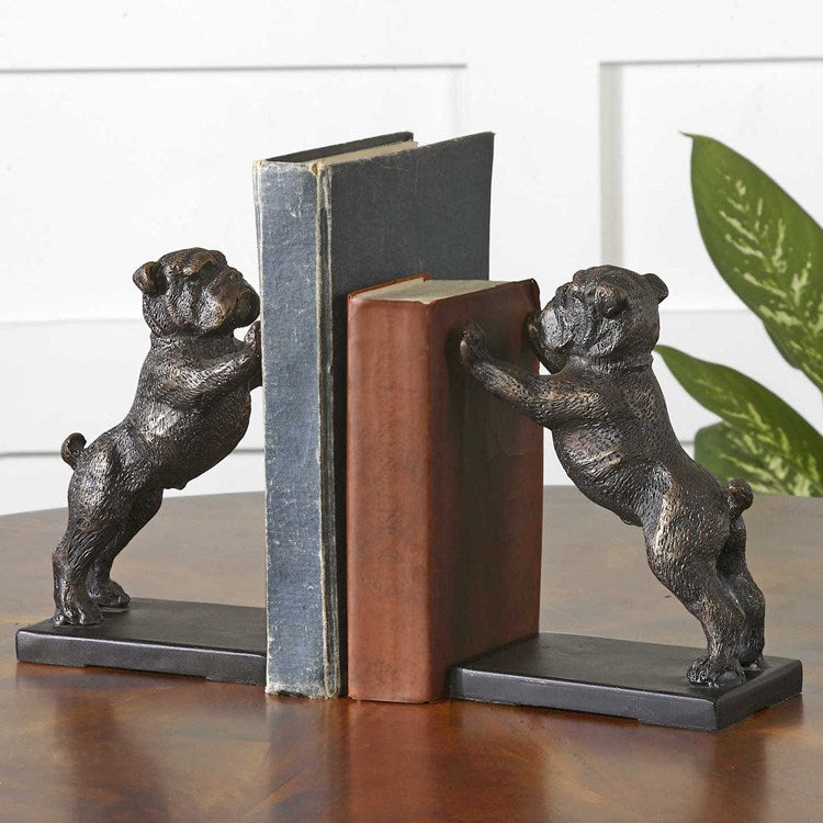 BULLDOGS BOOKENDS, S/2