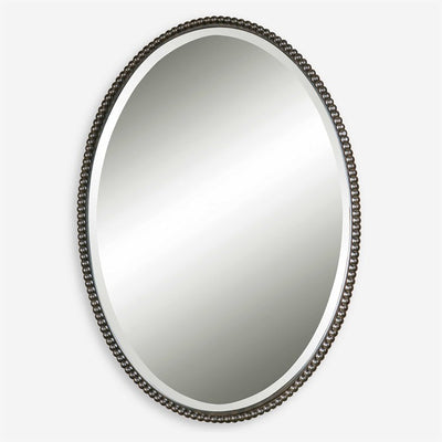 Sherise Brushed Nickel Oval Mirror